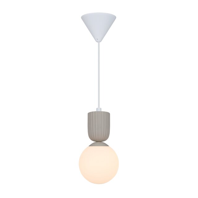Nordlux Sadie Indoor Pendant Light Beige Ceramic E14 Ribbed - Mains Powered, IP20