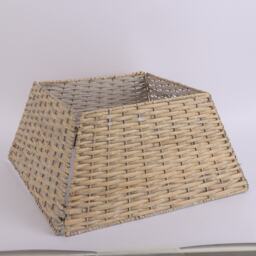47cm Square Christmas Tree Skirt Stand Decorative Base Festive Xmas PVC Rope Multi Natural 1