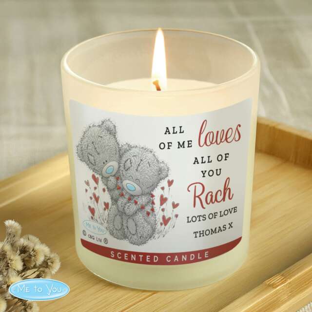 Personalised Me to You Love Scented Candle Jar Clear