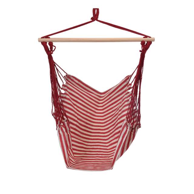 Hanging Swing Seat Hammock -Striped Fabric Black 1