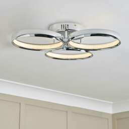 BHS Lena Flush Ceiling Light, Chrome