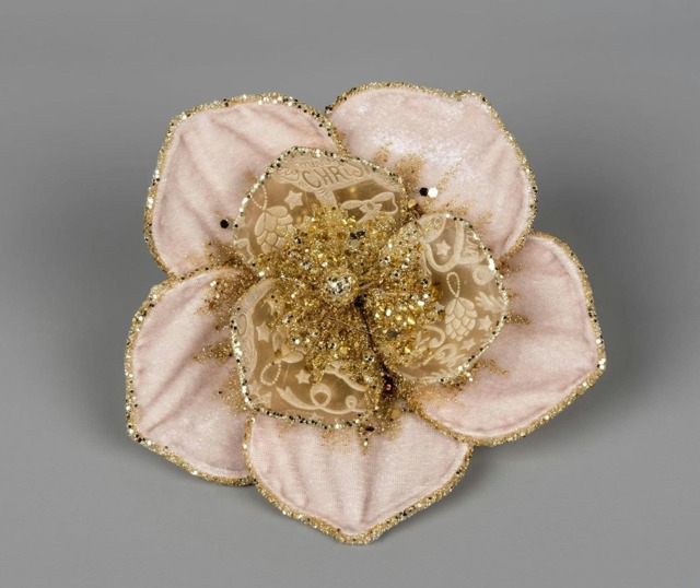 15cm Light Pink Poinsettia Poinsettia Flower - Christmas Tree Decoration