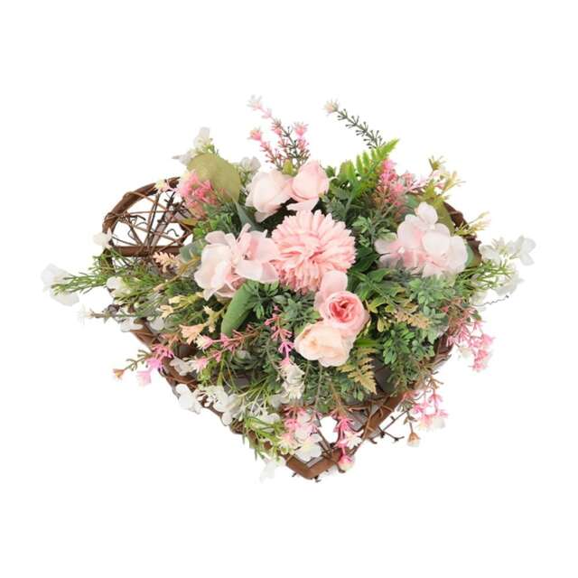 Living and Home Artificial Rustic Heart-Shaped Flower Wreath