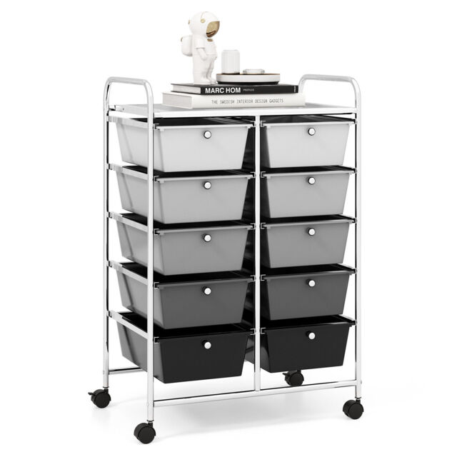 COSTWAY 10 Drawers Office Organizer Storage Black