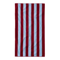 Extra Large Organic Cotton Striped Beach Towel Red Burgundy/Sky Blue One size 1