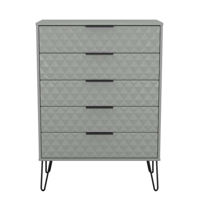 Islay 5 Drawer Chest of Drawers in Dusk Grey (Ready Assembled) Grey Dusk Grey