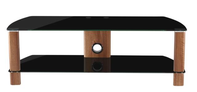 Century TV-Stand Walnut Look/Black Glass, 1200mm Black Walnut with black glass 211
