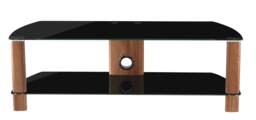 Century TV-Stand Walnut Look/Black Glass, 1200mm Black Walnut with black glass 211