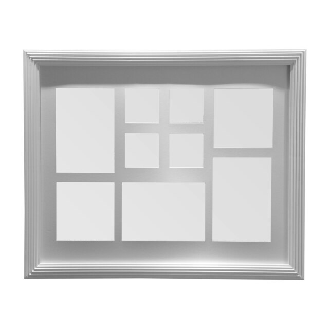 White 9 Photo Rectangular Multi Photo Frame,Pictures Multi-Frame For Wall Decor, White Finished Poster Frame White One Size