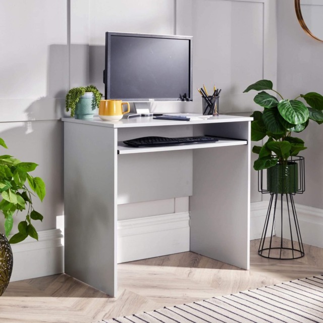 Computer Desk PC Laptop Table Home Office Study Workstation Grey