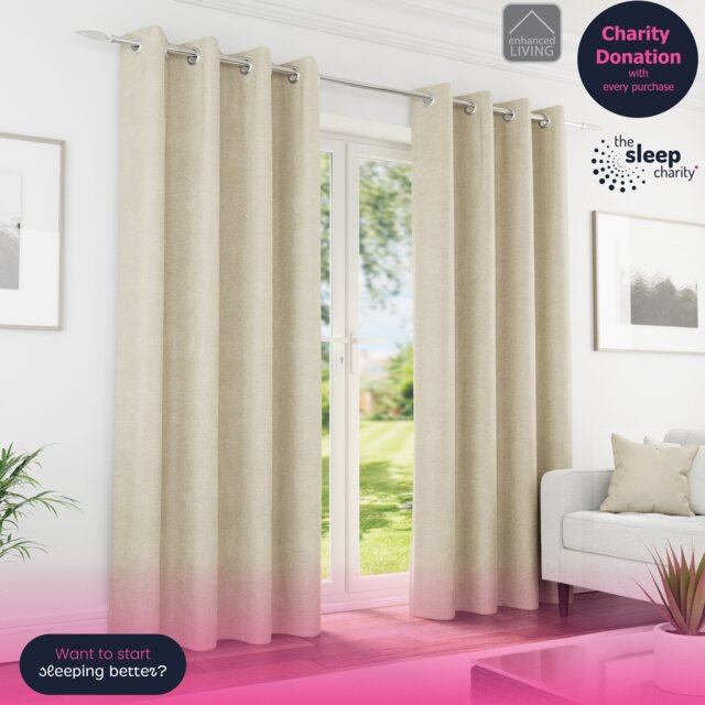 Enhanced Living Knightsbridge Blackout, Thermal Cream Curtains with Eyelet Header (PAIR) - 90x108 inch (229x274cm)