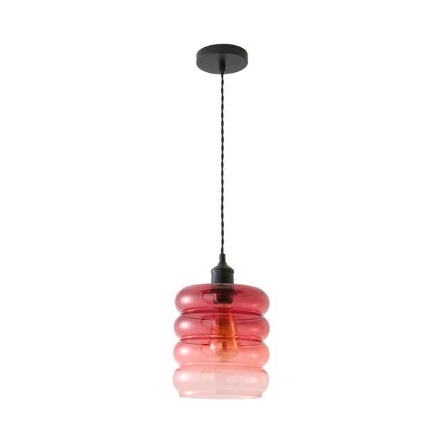 ValueLights Giselle Berry Stacked Matte Black Ceiling Light and Bulb