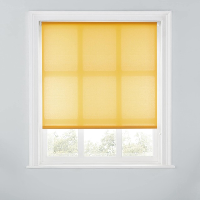 A.Unique Home Premium Trimmable Daylight Roller Window Blind - Light Filtering Fabric - 3FT - OCHRE - 90CM (W) x 170CM (L)