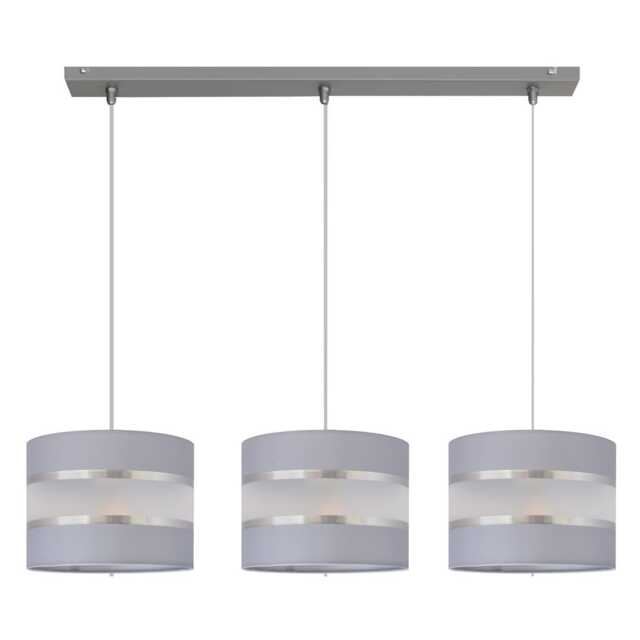 Helen Straight Bar Pendant Ceiling Light Grey, Silver 65cm