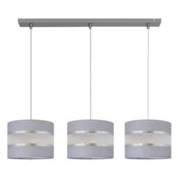 Helen Straight Bar Pendant Ceiling Light Grey, Silver 65cm