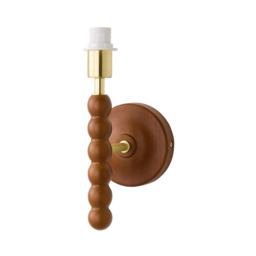 ValueLights Bobble Walnut Wall Light - Base Only Brown