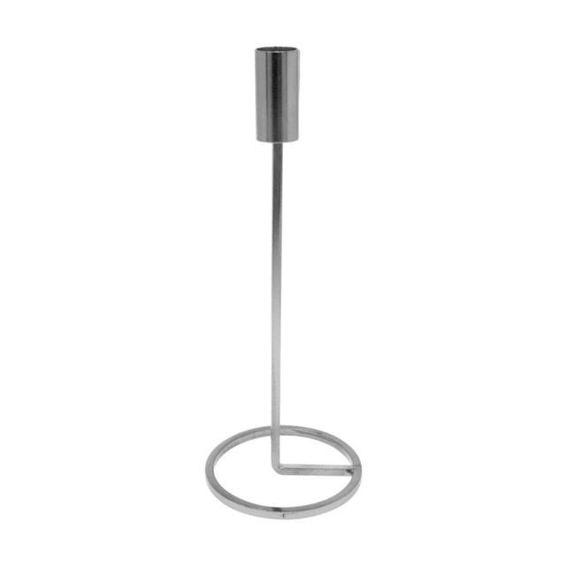 Metal Candlestick Taper Candle Holder Stand Home Decor Wedding Table Centrepiece Multi 1x Silver 25cm