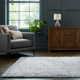Home Republic Montana Fluffy Rug - 120 x 170 Silver