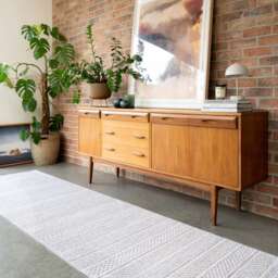 KUKOON Evie Washable Grey Bobbled Scandi Rug – Contemporary Nordic Living Room Mat 60cm x 240cm
