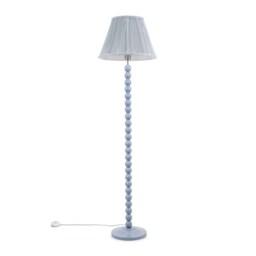 ValueLights Bobbles Powder Blue Floor Lamp Blue Pleat Shade Blue