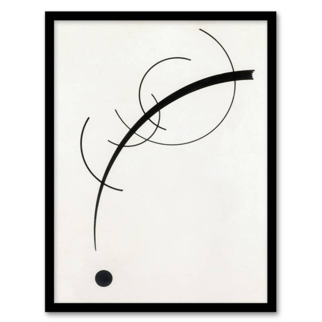 "Free Curve to the Point Wassily Kandinsky Framed Wall Art Print 12X16"""
