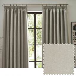 furn. Dawn Blackout Linen Pencil Pleat Curtains (W)168cm x (D)137cm Multi