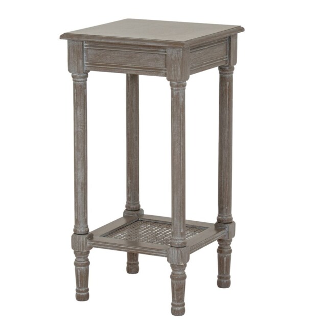 Serene Rattan Collection Small Side Table - Wood - L36 x W36 x H72 cm - Grey