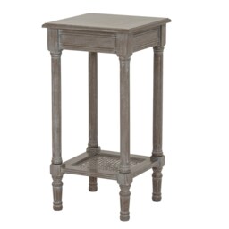 Serene Rattan Collection Small Side Table - Wood - L36 x W36 x H72 cm - Grey