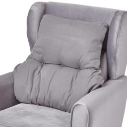 Homescapes Charcoal Grey Cotton Back Support Cushion Grey Charcoal Grey H 58 x W 68 x D 15 cm