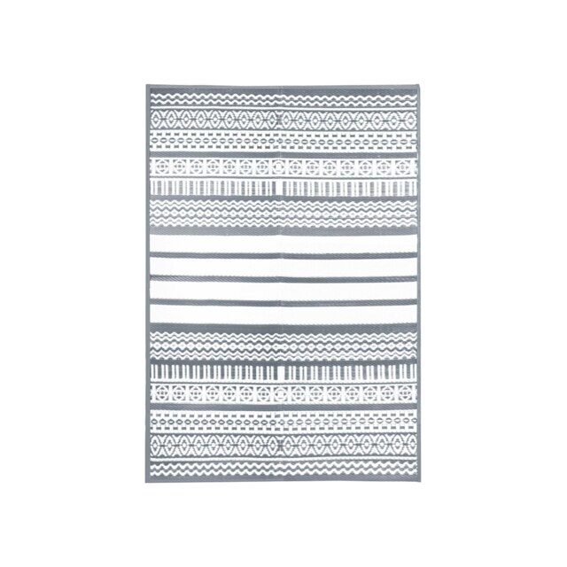 Charles Bentley Tribal 100% Weatherproof Indoor/Outdoor Rug Grey 170x120cm