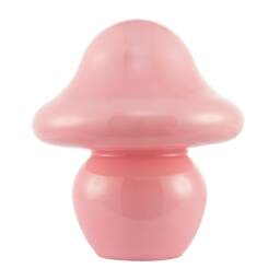 Soft Blush Pink Mushroom Table Lamp with Curvy Head and Round Base