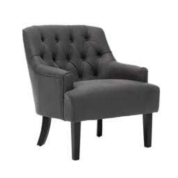 Faux Leather Suede Grey Lydia Accent Chair