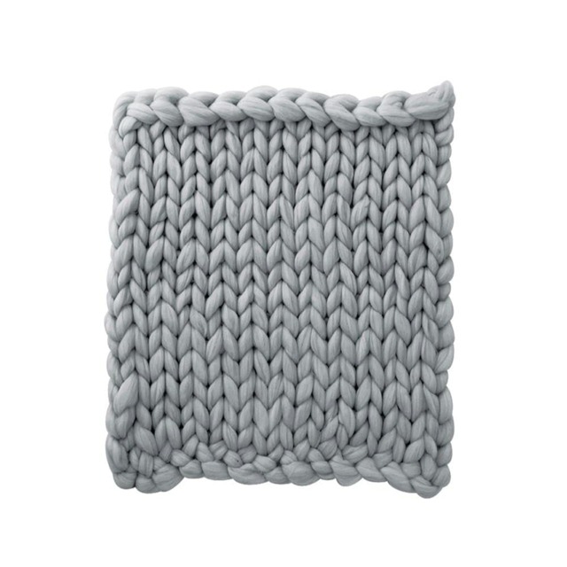 Living and Home Chunky Knit Throw Blanket Handwoven Home Decor