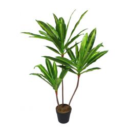 True Products Premium Artificial Dracaena Fragrans Dragon Tree 100cm Tall Green One Size