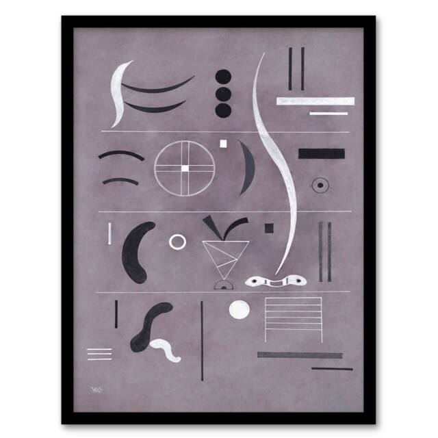 Wassily Kandinsky Framed Wall Art Four Parts Abstract Watercolour Home Décor