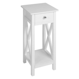 Living and Home Wooden Slim Console Table with One Drawer- White