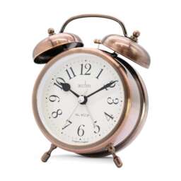 Acctim Pembridge Analogue Alarm Clock Quartz Backlight Metal Bell Alarm Antique Bronze Antique Brass