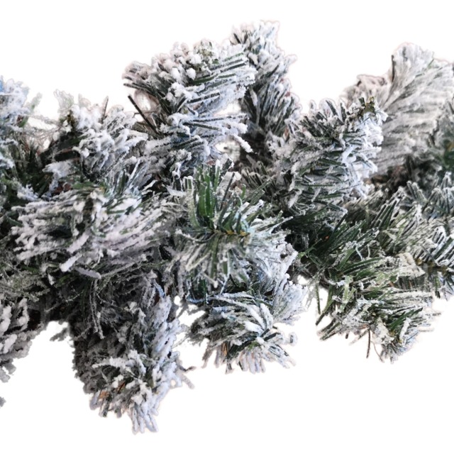 25cm x 270cm 9ft Kaemingk Luxury Green Christmas Imperial Garland Snowflocked