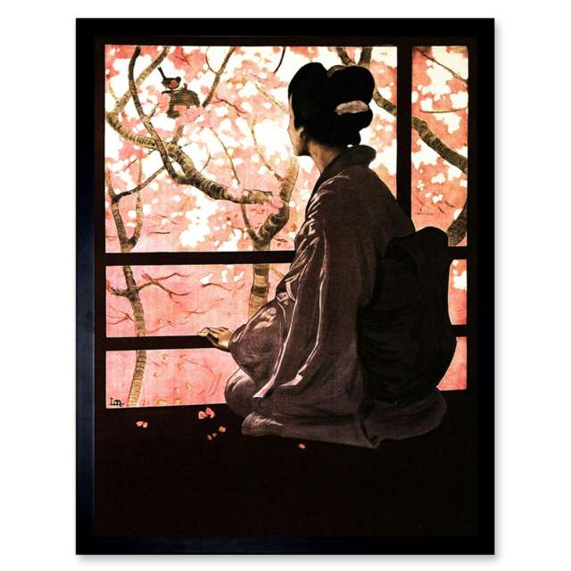 "Opera Madame Butterfly Japanese Home Decor 12x16"" Framed Wall Art Print"