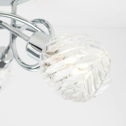 ValueLights Reyka Polished Silver Semi-Flush Ceiling Light & LED Bulbs Silver