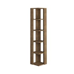 Decortie Nati Corner Bookcase 34x34x161cm Dark Oak Effect