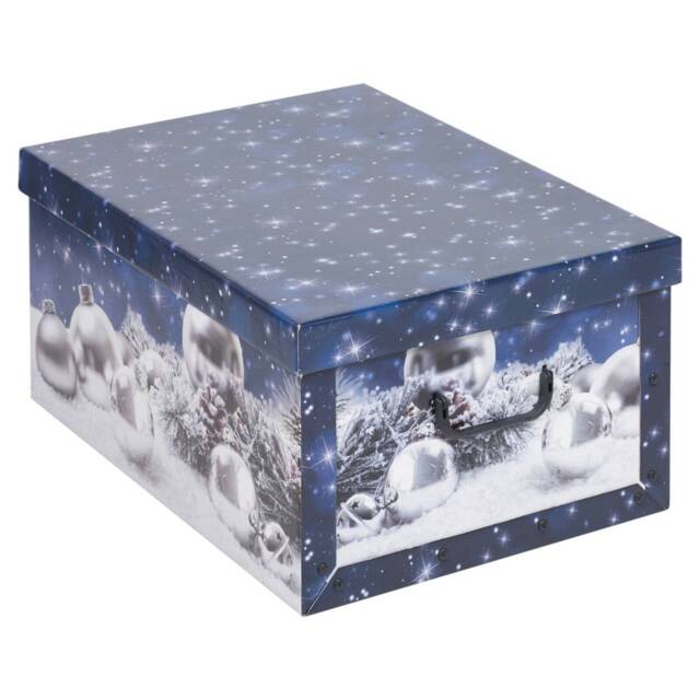 Large 45L Christmas Xmas Storage Box with Lids Blue 1