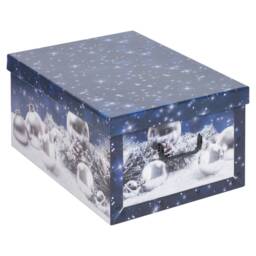 Large 45L Christmas Xmas Storage Box with Lids Blue 1