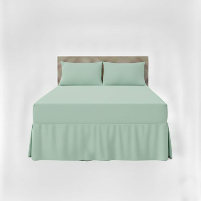 Fitted Valance Bed Sheet Polycotton Mattress Cover And Frill Easy Care Green Double