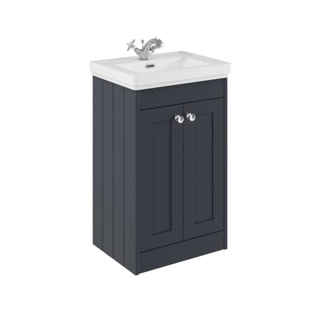 Balterley Floor Standing 2 Door Unit with Classic Basin 1 Tap Hole Grey 800 x 500 x 390mm
