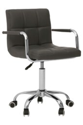 Orsina Finn Grey Home Office Chair with Swivel Base