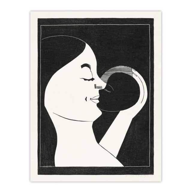 Mother and Child Stylised Painting De Mesquita Huge Wall Art Print 18X24 In