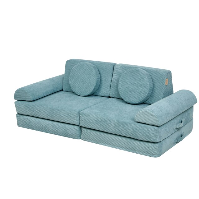Tutti Bambini Playrama Montessori Kids Play Sofa - Ocean Stone Blue Two Seater