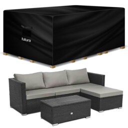 Futura Rectangular 242x162x100cm Waterproof Garden Furniture Cover 600D Black Black 242x162x100cm 1
