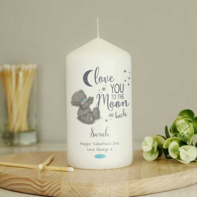 Personalised Me to You 'Love You to the Moon and Back' Pillar Candle White